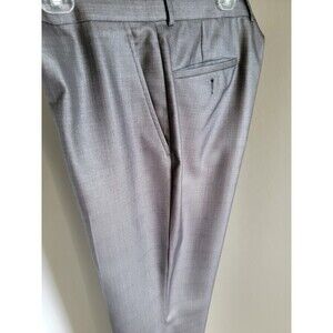 Billy London Men Dress Pants Gray 38x32 Flat Front Polyester Rayon Slacks sheen